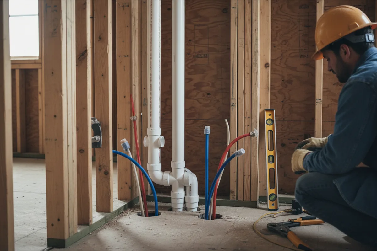 Drain and supply rough-in during Garbage Disposal Repair in College Station